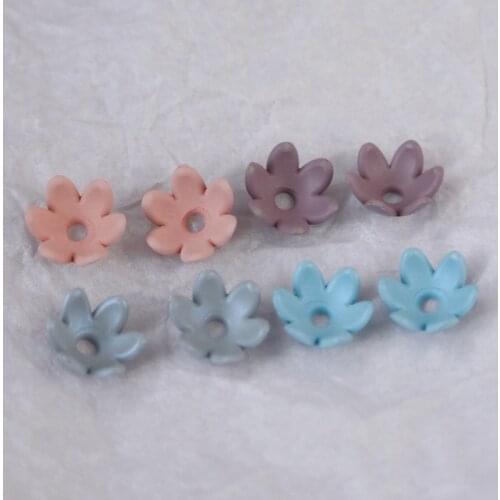 10 price ins wind retro small 6 petal spray paint flower diy hand-made accessories Japanese earrings jewelry