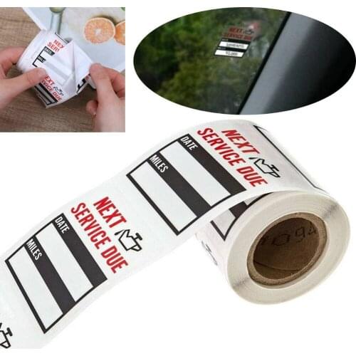 100pcs/Roll 2*2inch Car Oil Change Service Reminder Sticker Casement Stock Clear Window Lite Stickers