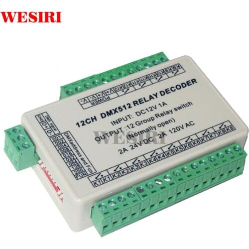 12 Channel Relay Switch DMX512 Controller 12CH Relay Output DMX512 Decoder Dimmer