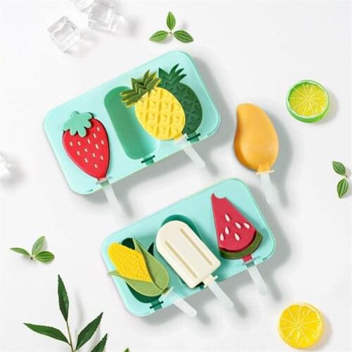 15 Style Summer Cartoon Reusable Silicone Ice Cream Mold Popsicle DIY Homemade for Ice lolly Moulds Ice Cube Tray