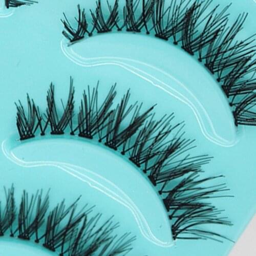 5 Pairs Beauty Black Eyelashes set Makeup Handmade Long Thick Cross False Eyelashes Eye Lashes
