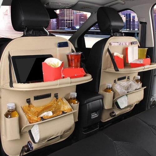 50% Dropshipping!!Faux Leather Car Backseat Multi-Pocket Folding Storage Bag Organizer Holder