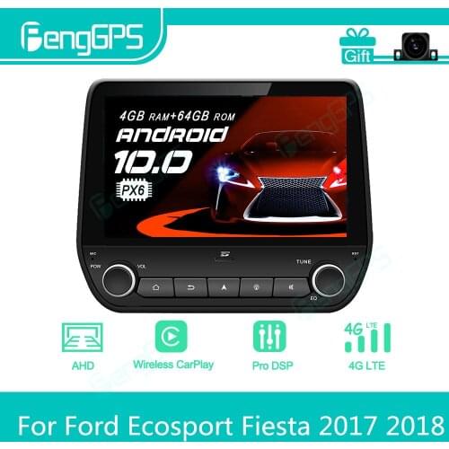 For Ford Ecosport Fiesta 2017 2018 Android Car Radio Stereo Multimedia Player 2 Din Autoradio GPS Navigation PX6 Unit Screen