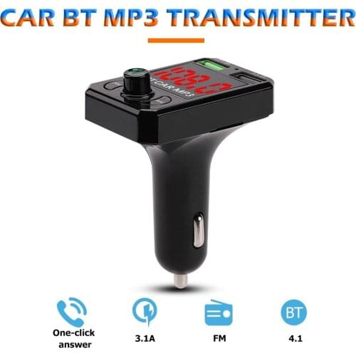 3.1A Dual USB Car Charger BT 4.1 Wireless Bluetooth FM Transmitter Screen Displays Frequency Points MP3 Player Handsfree Car Kit