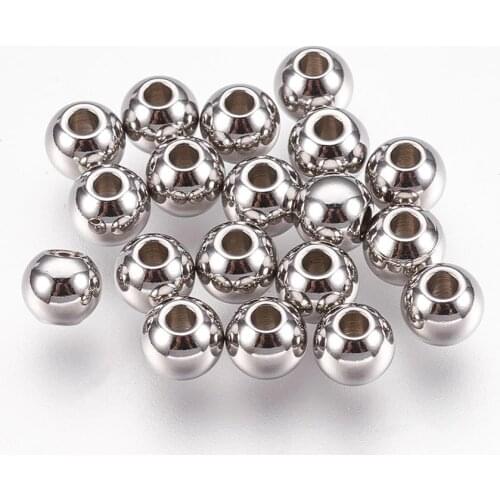 50pcs/100 pcs/set 304 Stainless Steel Rondelle Bead Spacers for Jewelry Bracelets Ball Chain Making Accessories 8x7mm Hole: 2.5m