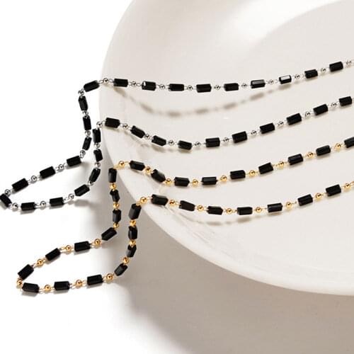 Black Acrylic Metal Glasses Strap Retro Sunglasses Chain Spectacle Neck Hanging Rope Mask Lanyard