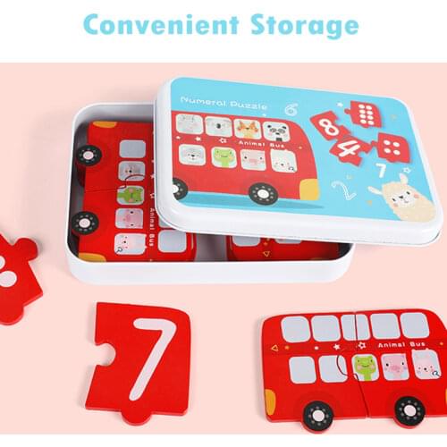Baby Montessori Big Jigsaw Number Animal Early Educational Math Toys Logical Thinking Digital Hand Grasp Matching Board Puzzle