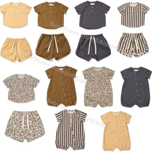 Kids T Shirt Shorts Set 2021 Summer KS Brand Toddler Girls Boys Tee Top Clothes Set Cute Baby Rompers Cotton Child Casual Suit