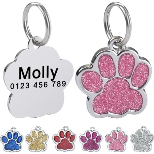 Dog Cat ID Tags Tag Engraving Name and Telphone Number and Pet Supplies DIY Personalized Dogs Id Tag Stainless Steel
