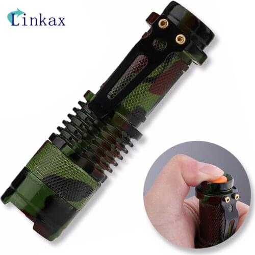 Aluminium Camouflage Flashlight 1000 lumens Convex Lens XPE LED Tactical LED Military Torch Outdoor Camping Climbing Lamp Light