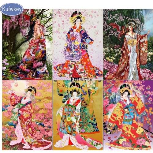 DIY 5d Diamond Painting SAKURA,Japanese woman,geisha cross stitch diamond picture Square Round Diamond Embroidery 5d Home Decor