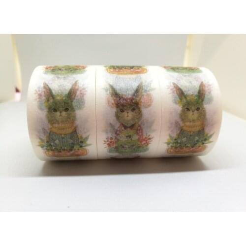 2.5cm Cute rabbit Washi Tape adhesive tape DIY decoration Scrapbooking Sticker Label Masking Tape School Office Supply