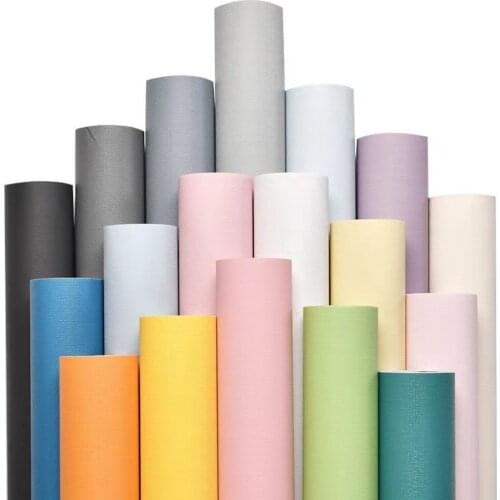 17 Colors Matt Solid Color Wallpaper Roll Furniture Cabinet Renovation Stickers Living Room Bedroom Self Adhesive Wall Decor