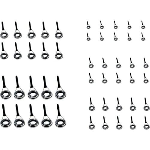 Set of 10 Telescopic Fishing Rod Guides Fishing Line Guides Eyes Sets Tip Top Repair Kit Fishing Accessories 4# 5# 6# 8# 10