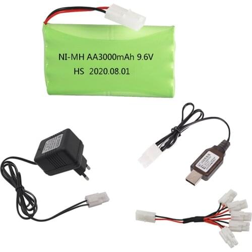 Ni-MH Battery 9.6V 3000mah Tamiya with USB Charger For Rc toys Car Tank Train Robot Boat Gun AA 9.6v Rechargeable Battery Pack H