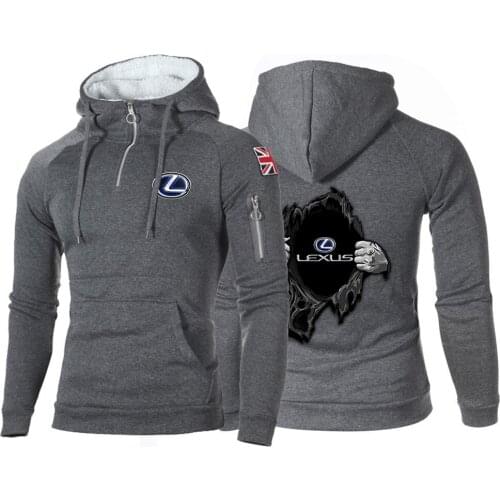 2021 New Autumn Mens Lexus Logo Hooded Sportswear Loose Zipper Fashion Casual Sportswear Comfortable Running Jacket