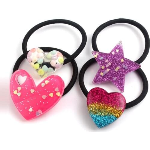 New style headband small fresh sequins hair ring / resin round personality hair rope rubber band hair accessorie- Shining love