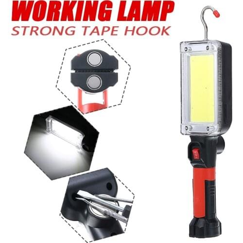 Rechargeable COB LED Work Light Magnetic LED Workshop Inspection Lamp Torch 10W W/ Cable Portable Spotlights