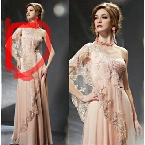 Party one shoulder vestido de renda indian saree fashion sexy women Formal gown long evening elegant mother of the bride dress