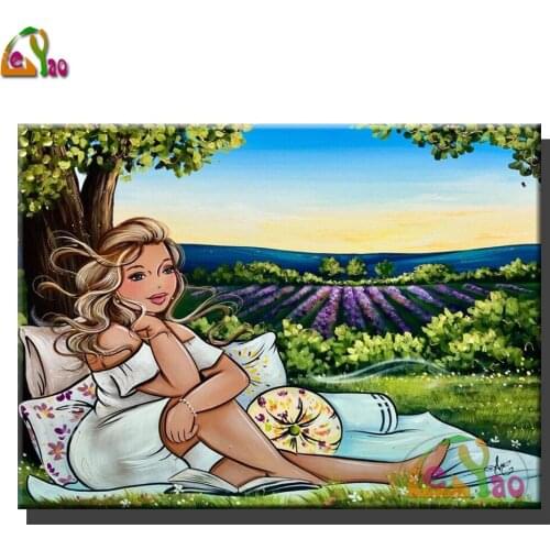 Full Square/Round 5D DIY Diamond Painting Cartoon Fat Lady Embroidery Pattern Cross Stitch Kit Mosaic Wall Sticker Home Decor
