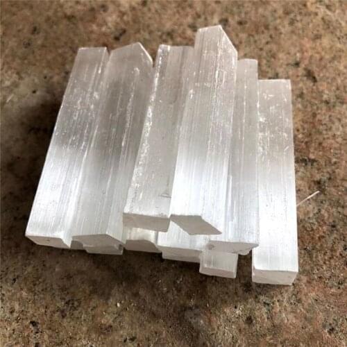 Natural gemstone carving selenite stick crystals Minerals Specimen rough Point healing stones