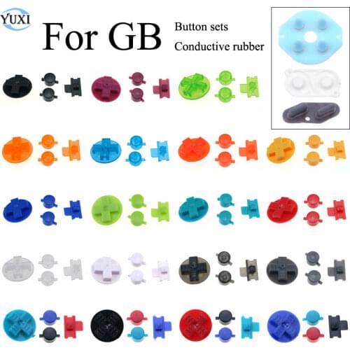 YuXi Colorful A B D-pad Power On Off Button Keypads + Rubber Button Conductive Pads For Gameboy GB Console
