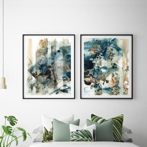 Modern Abstract Botanical Canvas Print Watercolor Green Painting Pictures Posters And Prints For Living Room Home Decor Wall Art