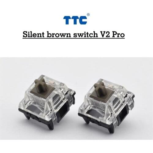 TTC Silent Brown V2 Pro Switch Tactile Custom Mechanical Gaming Keyboard For GK61 GK64 SK87 RK60 Mx Switch 55G Trasparent Button