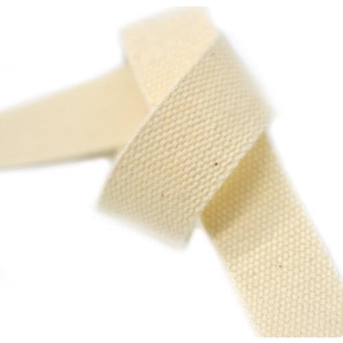 Thin PIQUE Cotton Webbing Natural Cotton Thread Soft Webbing 5-100 mm Width Wholesale 48 Yards