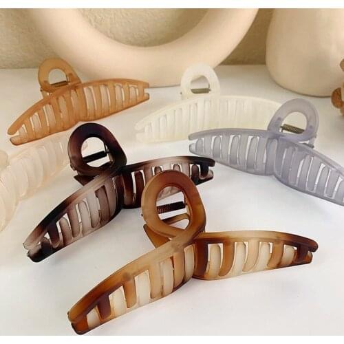U-Magical Charming Multiple Matte Leopard Hollow Geometric Hair Claw for Women Cross Arcylic Shark Hair Clamps Hair Accessories