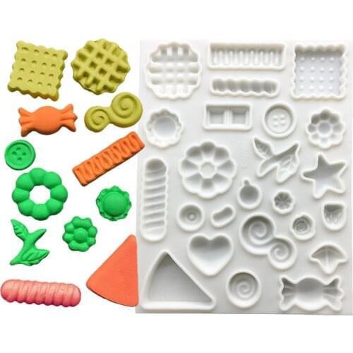 Waffle Biscuits Candy Shape Silicone Sugarcraft Mold Chocolate Cupcake Baking Fondant Cake Decorating Tools