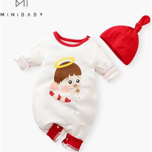 Spring Baby Girls Clothes 2021 Autumn Newborn Cotton Rompers Boy Climbing Jumpsuit Cartoon Long Sleeve Clothing 0-24m Outift 2ps