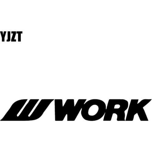 YJZT 13.5X2CM Jdm Decor Car Sticker Decal Vinyl WORK Wheels Black/Silver C26-0009