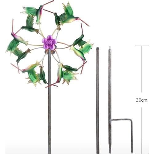 Iron Art Craft Outdoor 3D Wind Spinner Reflective Painting and Rustless Windmill for Outdoor Yard Lawn Garden Decorations