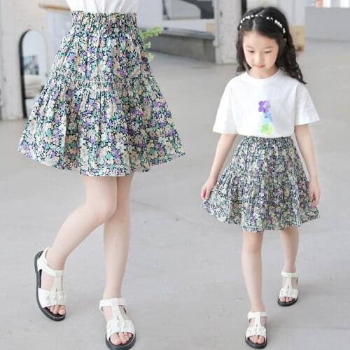Mori Flower Korean Pleated Cotton Skirt Summer Fluffy Harajuku Cute Ruffle Girls Skirts School Faldas Verano Woman Skirts BW50DR