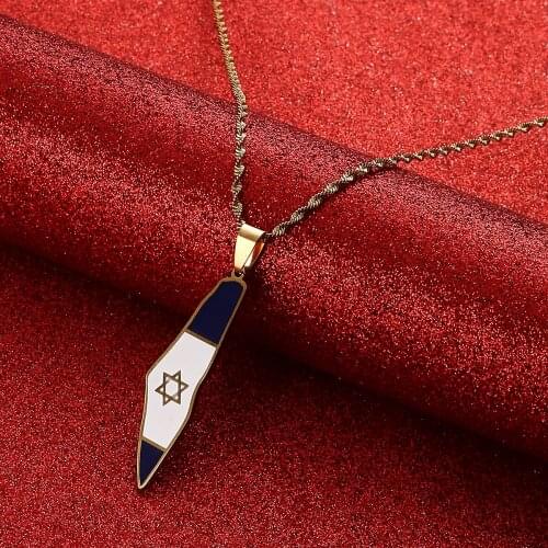 Israel Map Pendant Necklaces Women Gifts Silver Color Gold Color Jewelry
