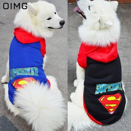 OIMG Winter Small Large Dog Clothes Warm Cartoon Pet Cosplay Costumes Hooded Dog Sweatshirts Pet Hoodies For Labrador Husky