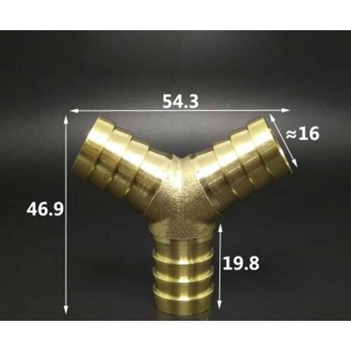 10 PCS 16mm Hose Barb Y Shape 3 Ways Splicer Brass Hosetail Fitting Adapter Coupling Water Fuel