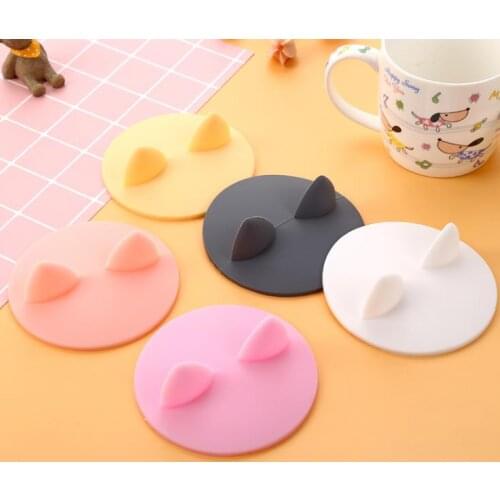 100pcs Cute Water Drinking Cup Lid Silicone Anti-dust Bowl Cover Cup Seals Glass Mugs Cap Heat Resistant Tea Cup Lids SN1169