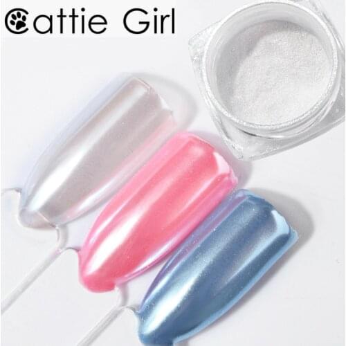 2g 1Box Diamond Pearl Mermaid Powder White Nail Art Glitter Dust White Pearl Effect Nail Decoration Pigment for Nail Accessories