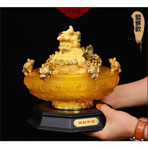 2020 SHOP HOME hall Lobby Reception efficacious Mascot Inviting money wealth GOOD LUCK GOLD PI XIU FENG SHUI treasure JU BAO PEN