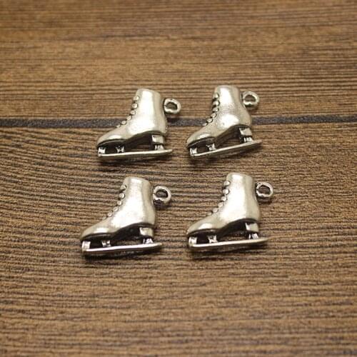 8pcs/ 21*6mm Antique Silver Plated Ice Skate Charms pendant for Jewelry making