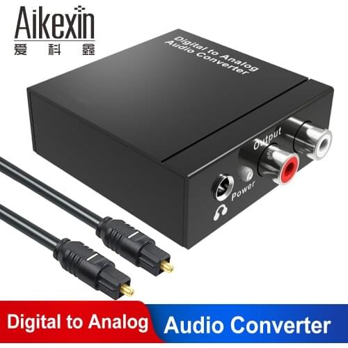 Aikexin Digital to Analog Audio Converter Optical to 3.5mm Adapter Coaxial to RCA with Toslink cable