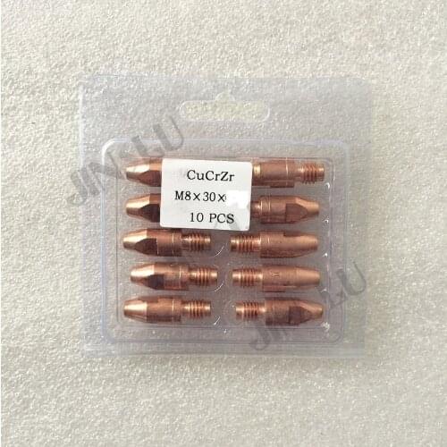 CuCrZr 10 Pieces Contact Tip M8 x 30 MB 36 KD 36KD 400 401 500 551 MIG Welding Torch 501D MB501
