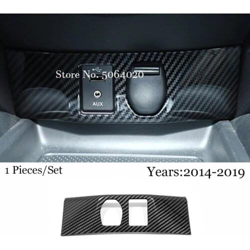 For Nissan Qashqai J11 Rogue Sport 2014-2019 ABS Carbon fiber Car Inner Cigarette Lighter AUX USB Cover Trim Accessories 1pcs