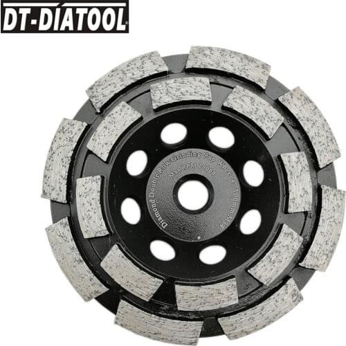 DT-DIATOOL 1pc M14 Thread Dia 100mm/4inch Diamond Double Row Cup Grinding Wheel For Concrete Brick Hard Stone Granite Marble