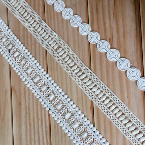 3 Yards New Crochet Cotton Lace Trim Circle Sewing Lace Ribbon Dress Lace Fabric DIY Garment Accessories