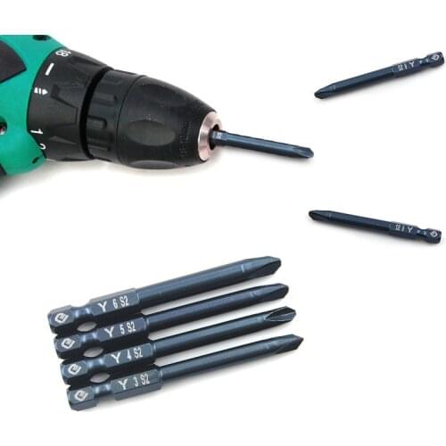 4pcs 65mm 1/4 inch Hex Shank Tri-wing Electric Screwdriver Bit Set Magnetic Y3 Y4 Y5 Y6 Power Tool Security Tamperproof Y Tips