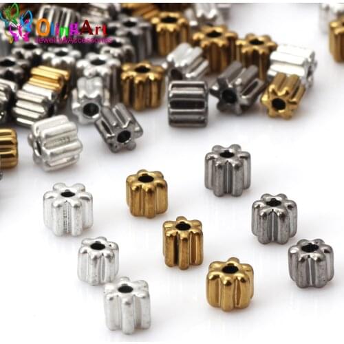 Olingart 20g/lot 4mm Charm Gear Glass Seed Beads plating gold/silver color DIY Bracelet Necklace Earring For Jewelry Making