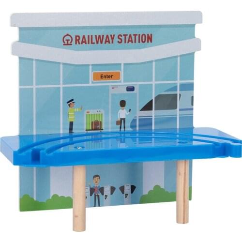 Train Double Deck Platform Small Train Track Accessories Childrens Train Transport Track Educational Toy Compatible with Wooden